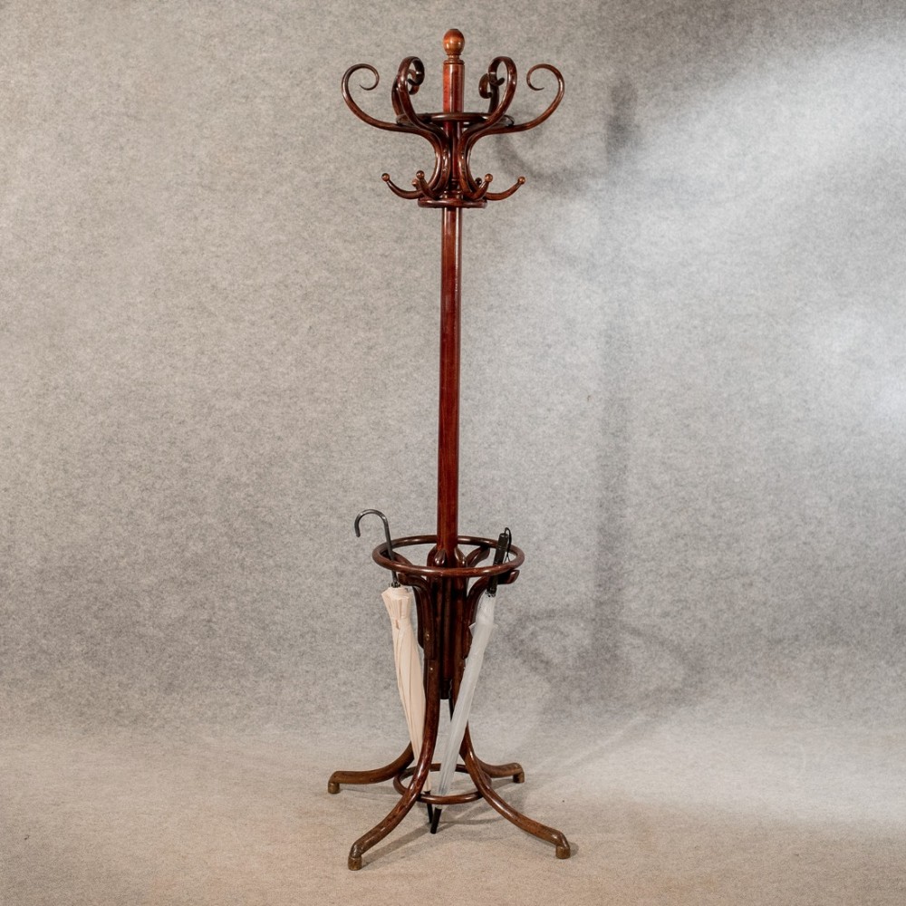 Antique Bentwood Coat Hat Stick Hall Stand English Edwardian c1910
