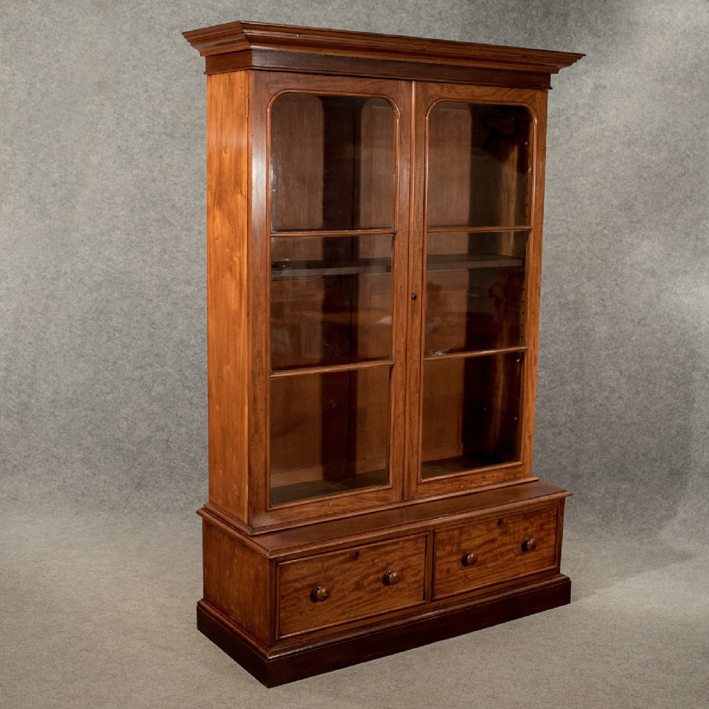 Antique Large Display Bookcase Cabinet Mahogany Victorian c1860