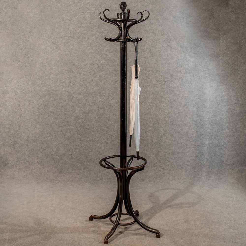 Antique Ebonised Bentwood Coat Hat Stick Hall Stand English Edwardian c1910