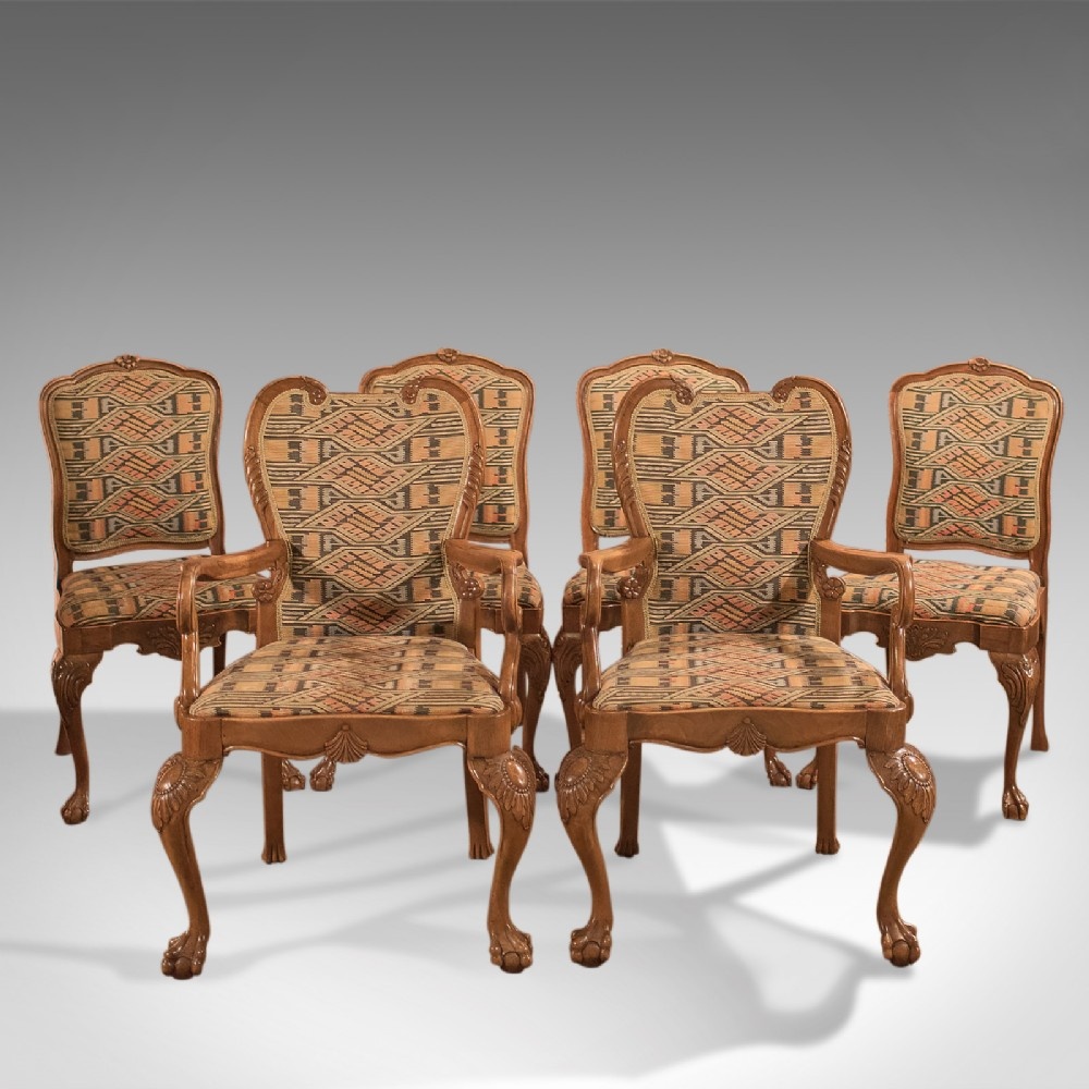 Antique Dining Chairs, French Set of Six C19th