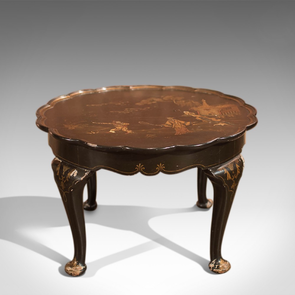 Antique Lacquered Pie Crust Tea Table, c1900