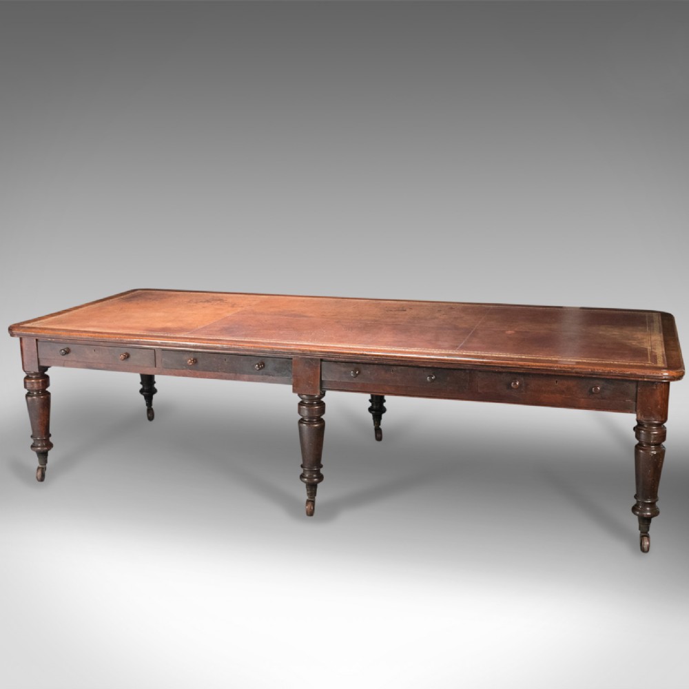 Very Large Antique Library Table, Victorian