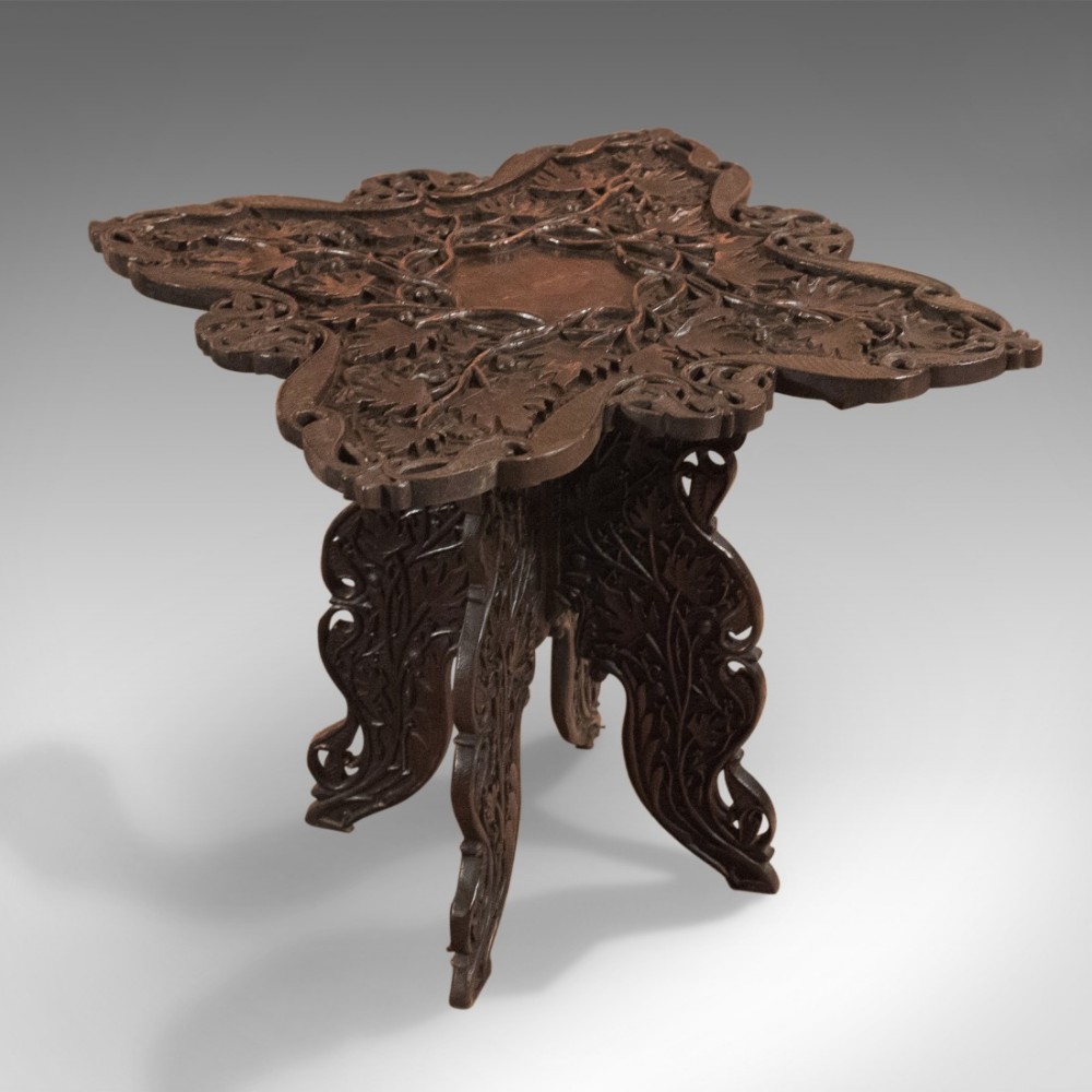 Antique Campaign Side Table, Anglo-Indian c.1900