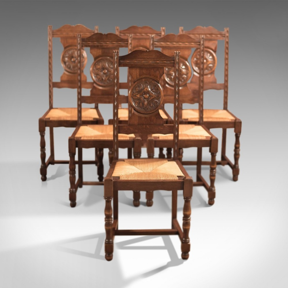 Edwardian Set of 6 Antique Dining Chairs, c.1910 