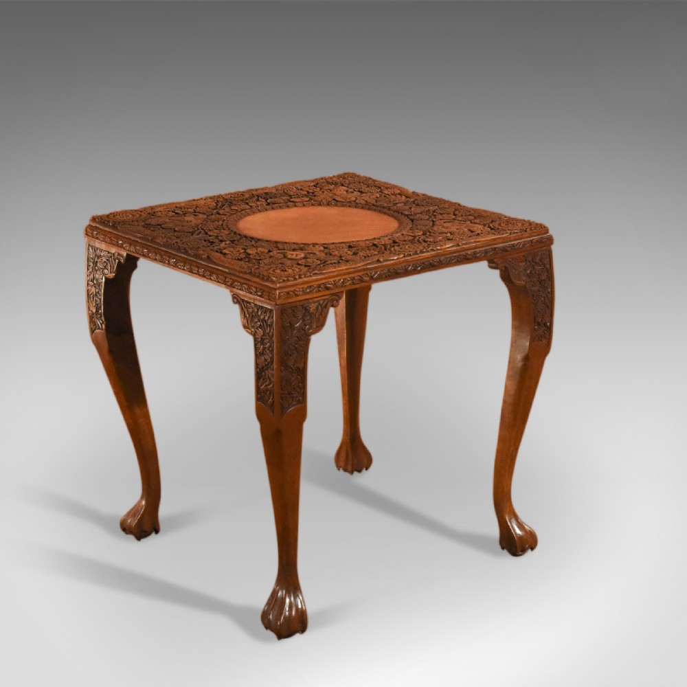 Victorian Carved Indian Tea Table, c.1900