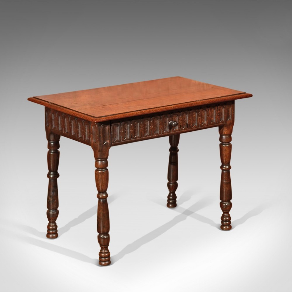 Victorian Oak Antique Side Table, c.1860