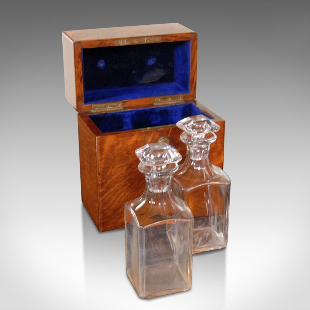 Antique Pair of Glass Decanters Victorian c.1895