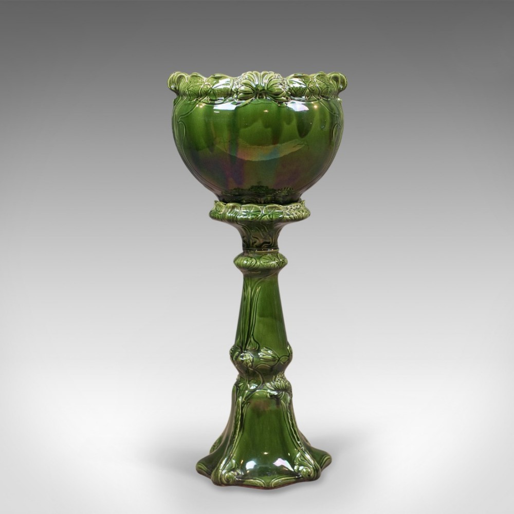Antique Jardiniere, Victorian Majolica Plant Stand