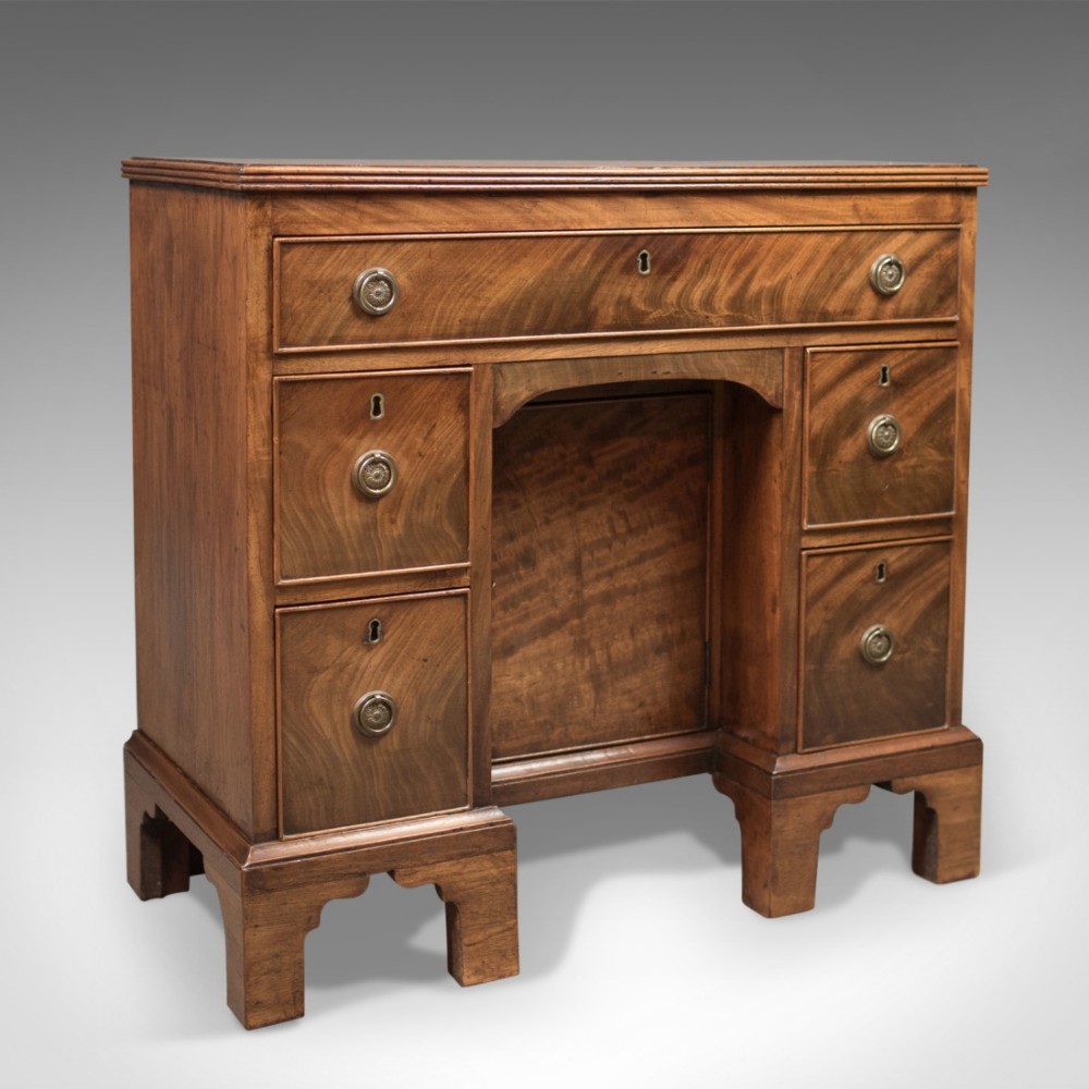 Antique Kneehole Desk, Victorian Knee Hole c.1870