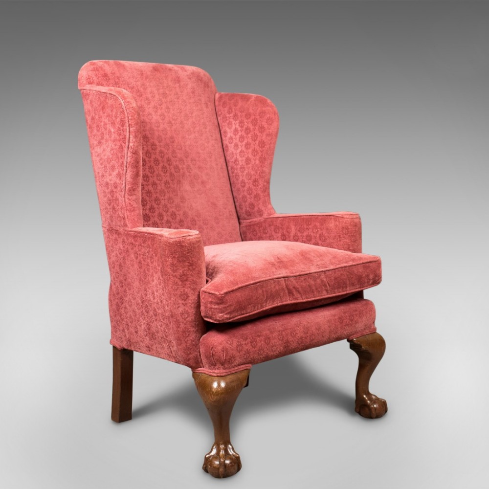 Antique Wing Back Armchair, Edwardian Arm Chair, c.1910
