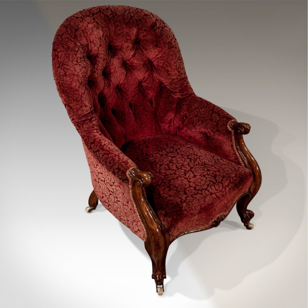 Antique Armchair Salon Chair Quality English Victorian Mahogany c1850