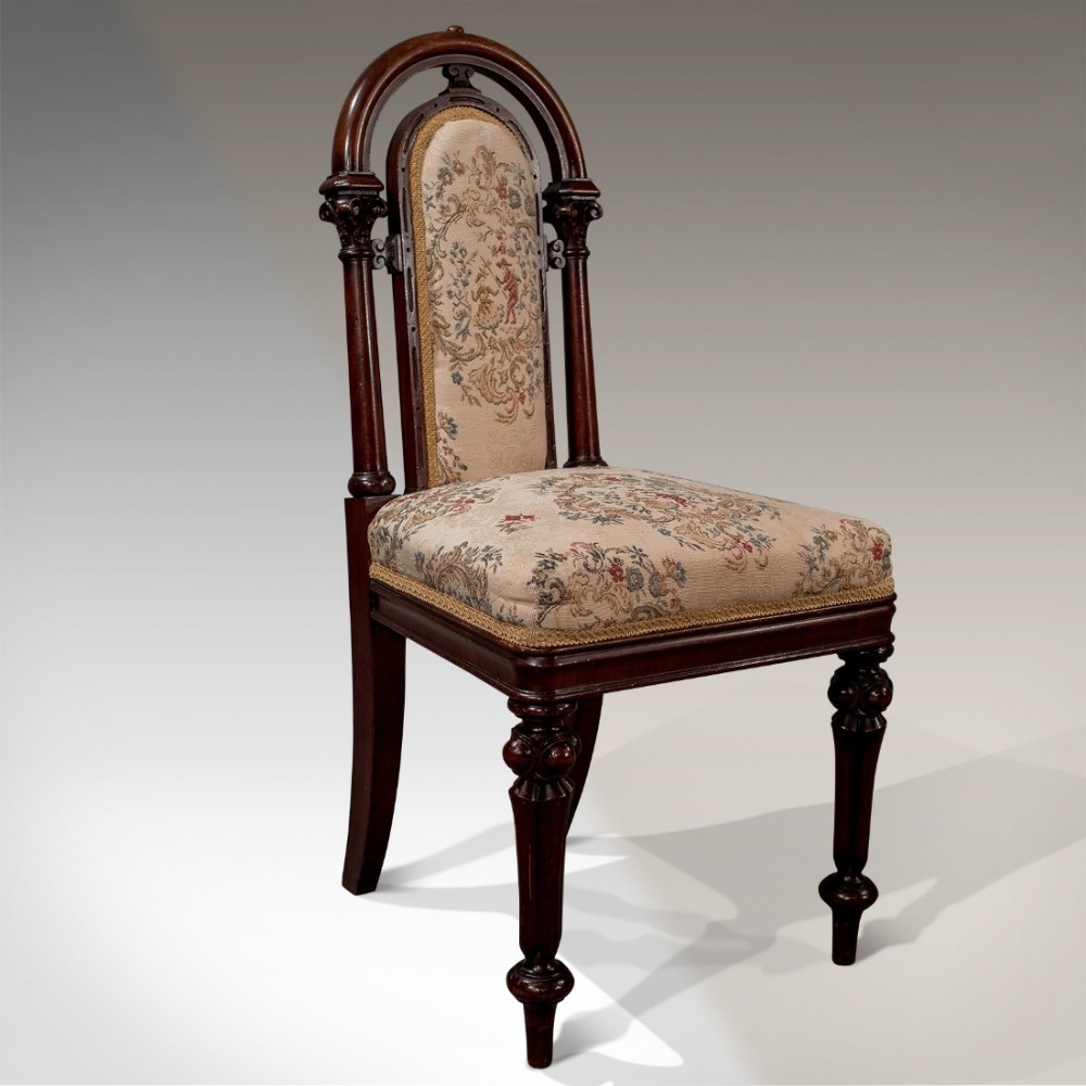 Antique Fine Walnut Side Desk Hall Chair English Quality William IV c1835