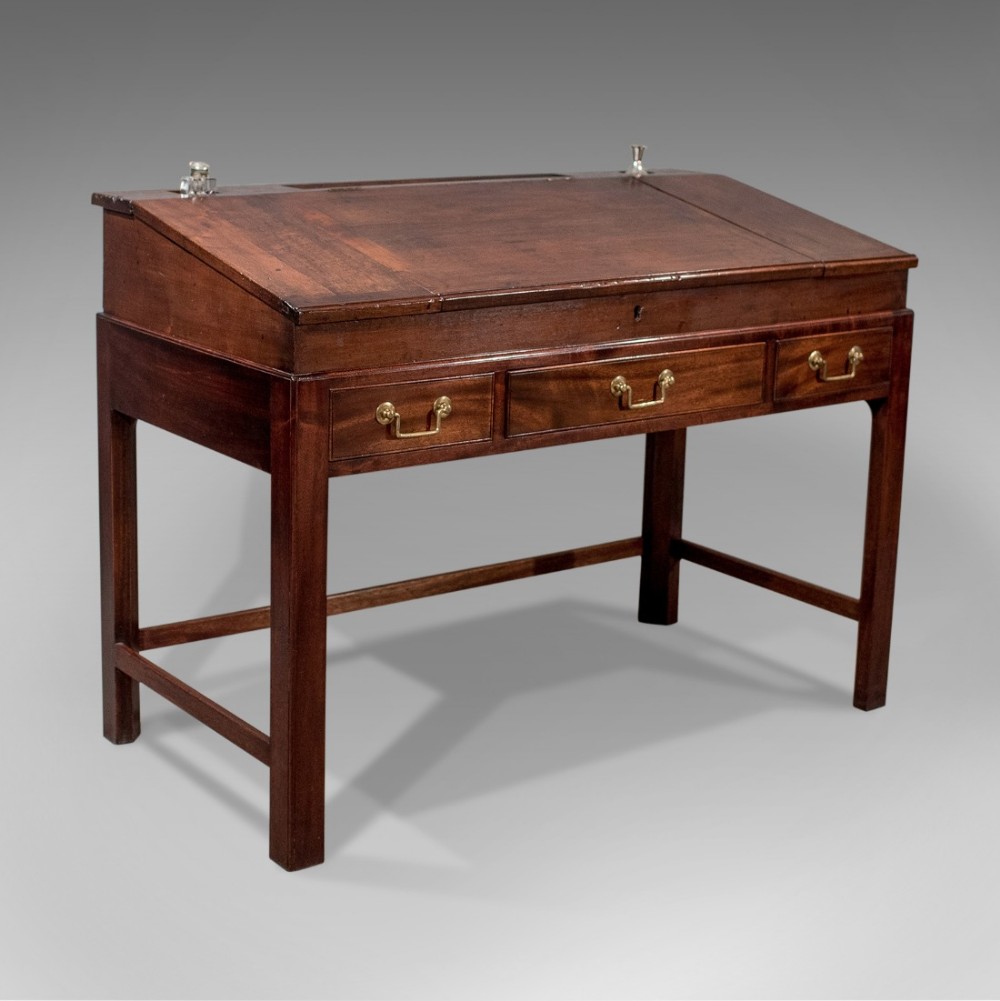 Antique School Masters Desk, English, Georgian, Mahogany, Circa 1800