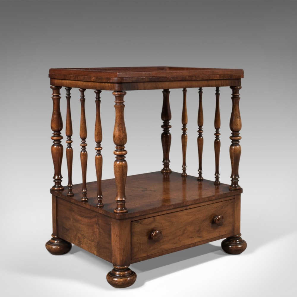 Antique Side Table, Victorian Whatnot, Burr Walnut, English c.1870