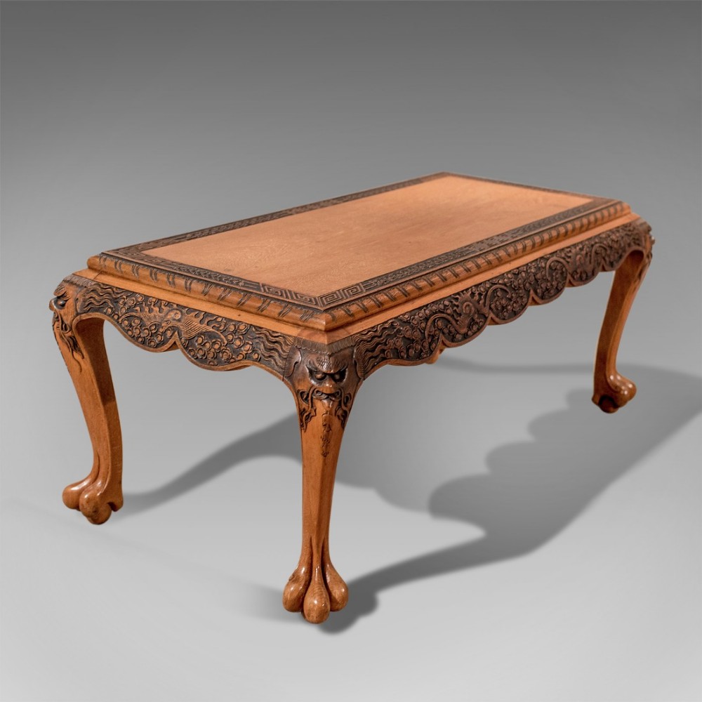 Antique Edwardian Oriental Teak Coffee Magazine Low Table Quality c1910
