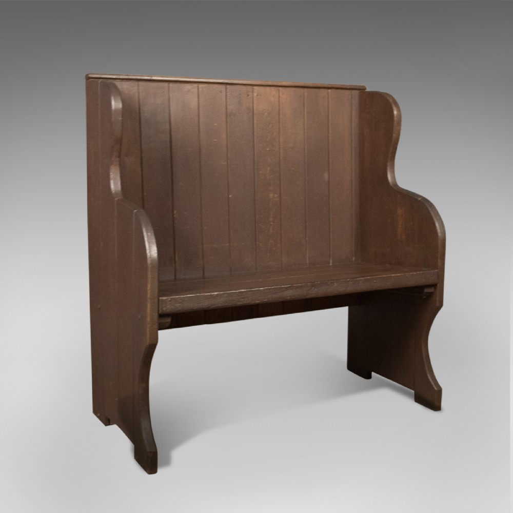 Antique Settle, 19th Century Bench, Pew, English, c.1890