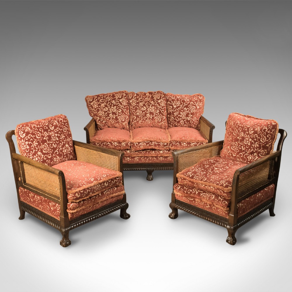 Antique Conservatory Suite, Edwardian Bergere c.1910