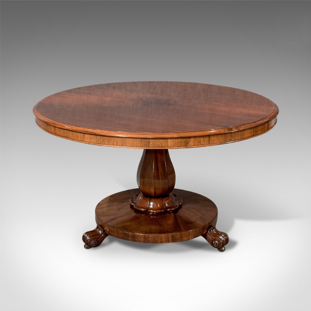 Antique Rosewood Breakfast Centre Circular Dining Table English Regency c1830