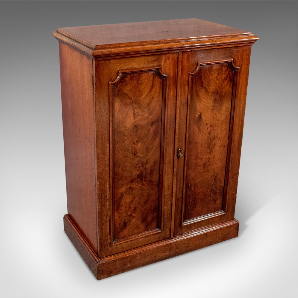 Antique Quality Side Cabinet Cupboard Flame Mahogany English Victorian c1880