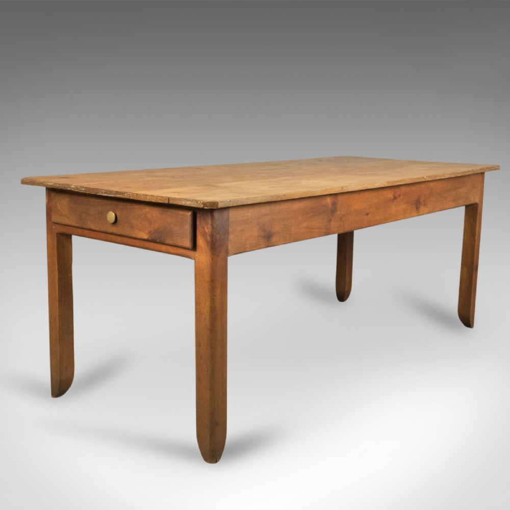 Antique French Farmhouse Table, C19th Pine, Kitchen Dining
