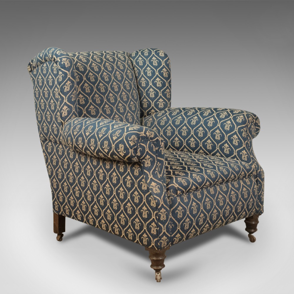 Antique Armchair, Edwardian English Club Chair, c.1910