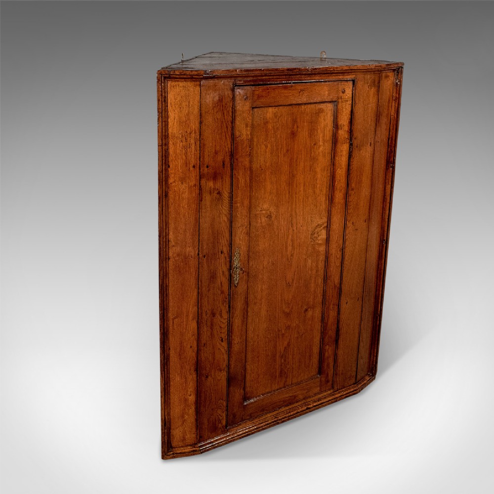 Antique Large Oak Corner Cabinet Cupboard - For a Wall or Floor Georgian c1800