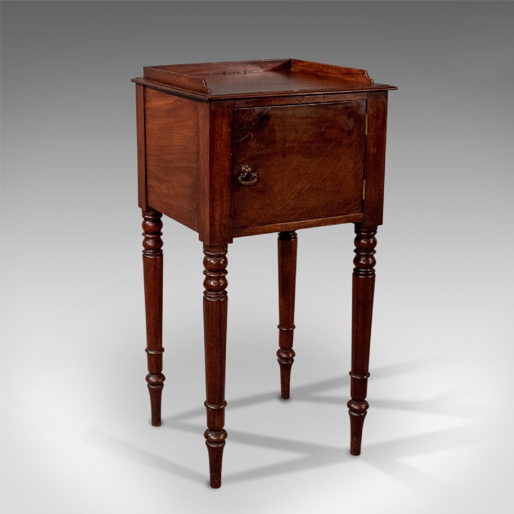 Antique Bedside Cabinet Night Stand Pot Cupboard Mahogany Georgian English c1800