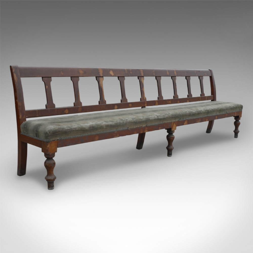 Antique Very Large 10' Station Railway Railwayana Bench Seat Victorian c1900