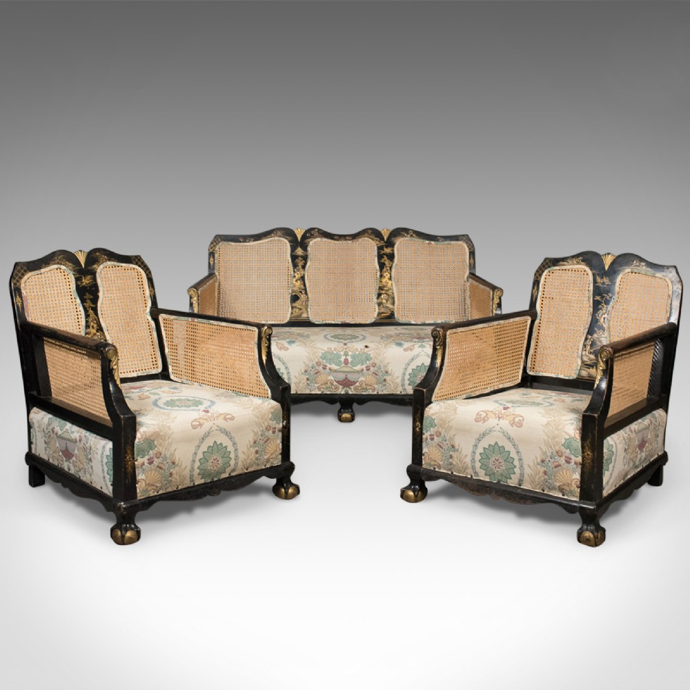 Aesthetic Movement Antique Conservatory Suite, Chinoiserie Bergere c.1890
