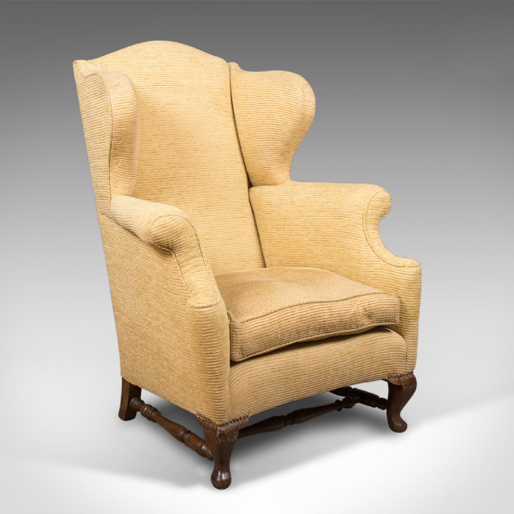 Late Victorian Antique Wing Back Armchair, c.1900