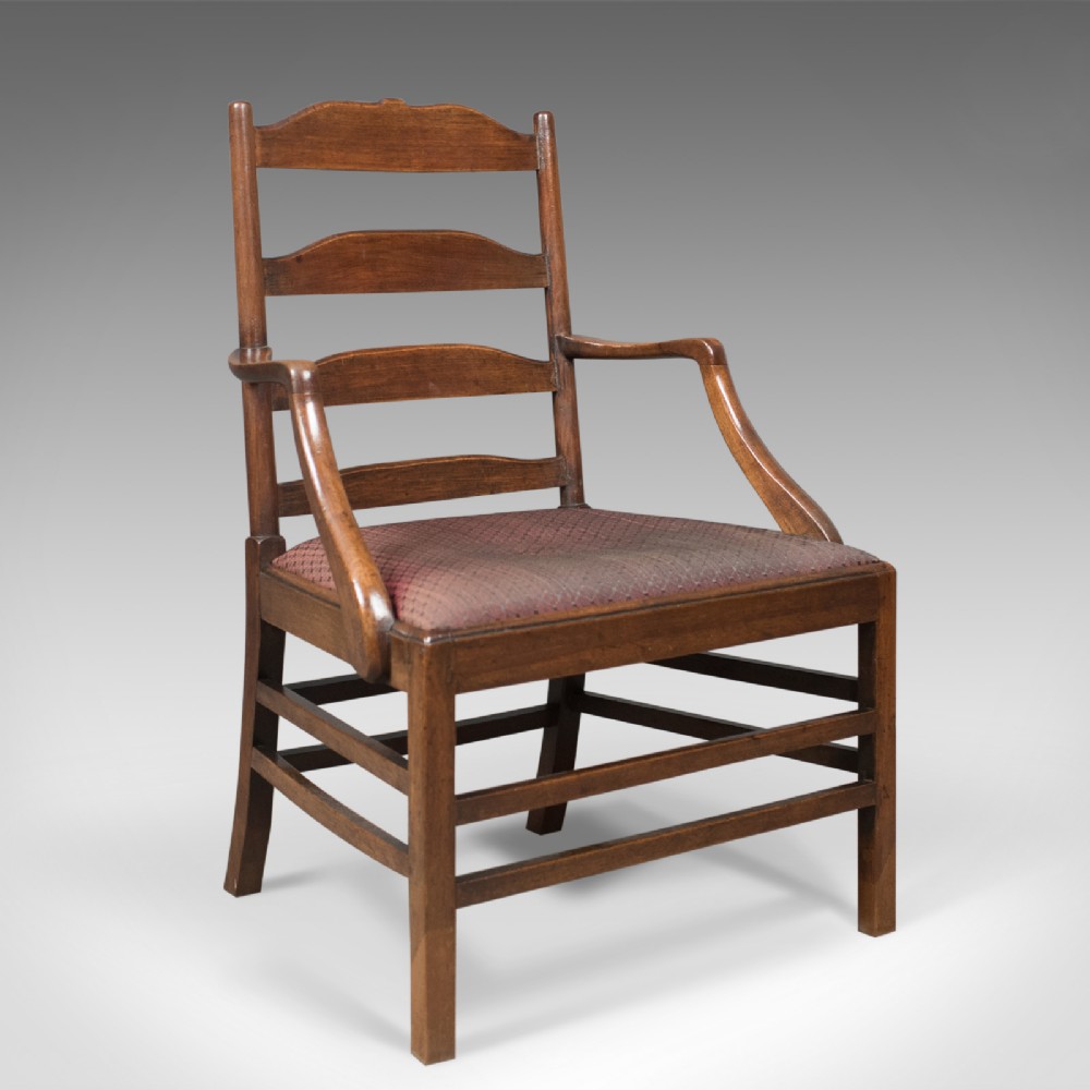 Late Georgian Antique Elbow Chair, English, Chippendale Overtones to Lower Frame