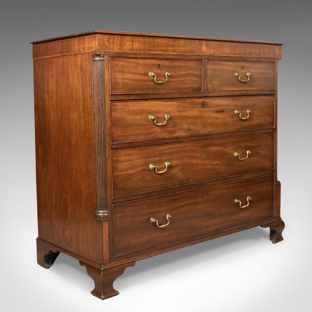 Late Georgian Antique Chest Of Drawers, Mahogany, English, Commode c.1780