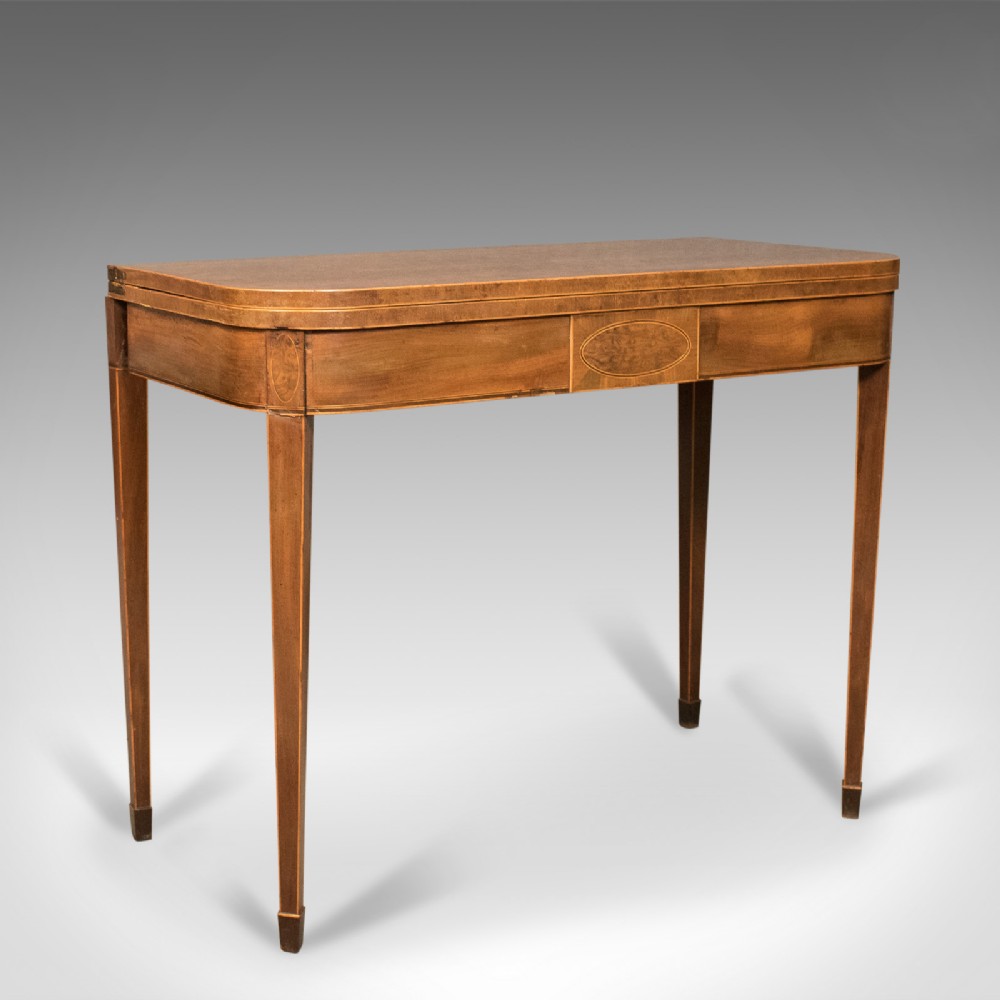 Antique Fold-Over Card Table, Thuya Wood, Late Georgian, English c.1780