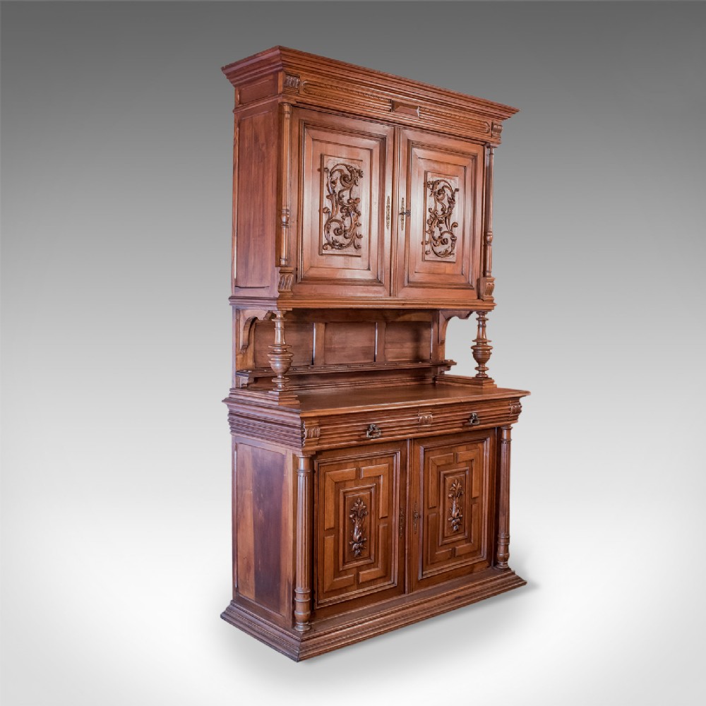 French Antique Show Cabinet, Victorian Cupboard Circa 1890