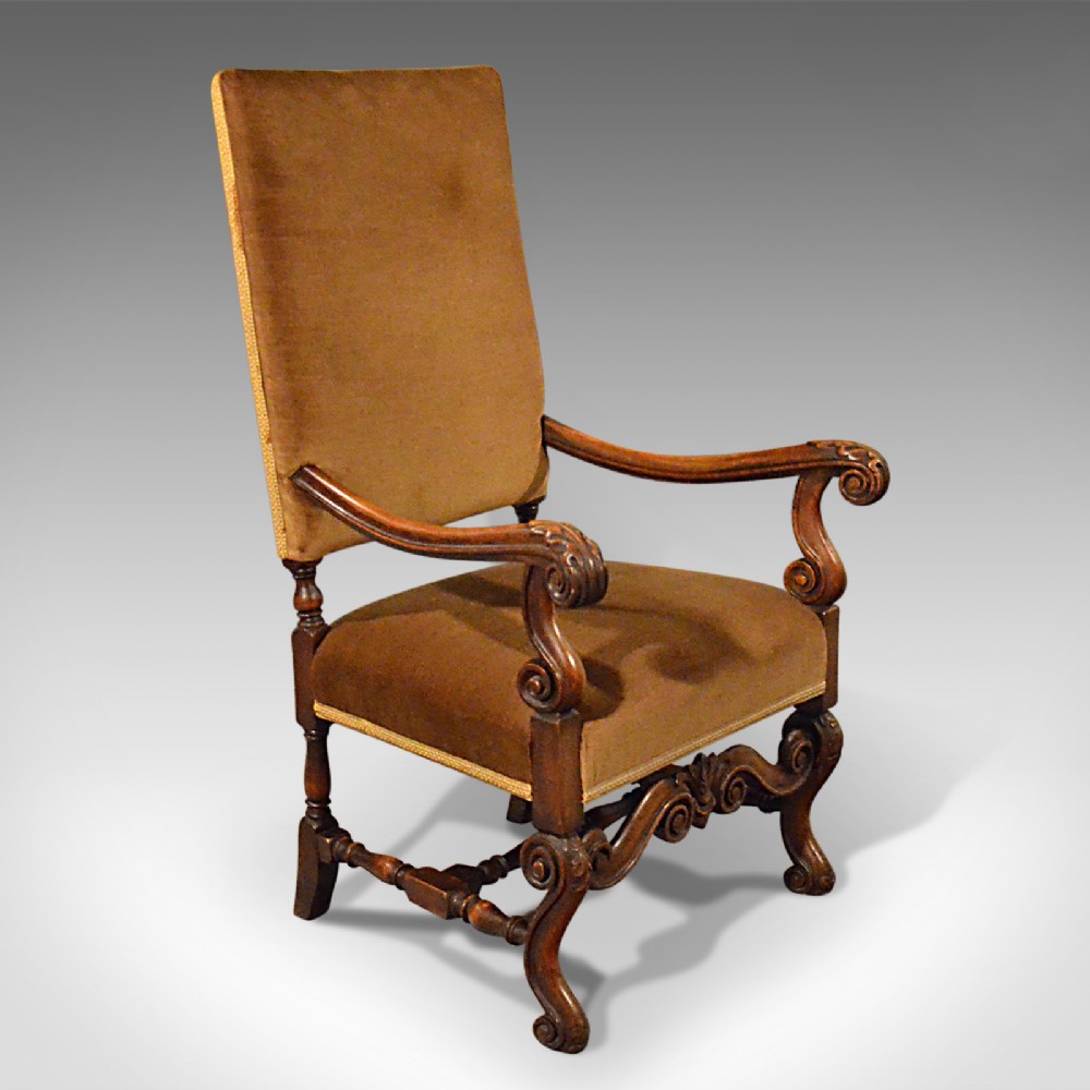 Antique Elbow Chair, English, Walnut, Armchair, Victorian, Circa 1880