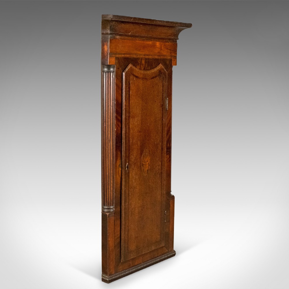 Antique Corner Cabinet, Georgian, Mahogany, Narrow, Hanging Cupboard Circa 1780