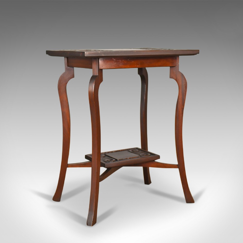 Antique Side Table, Art Nouveau Overtones, English, Mahogany, Circa 1900