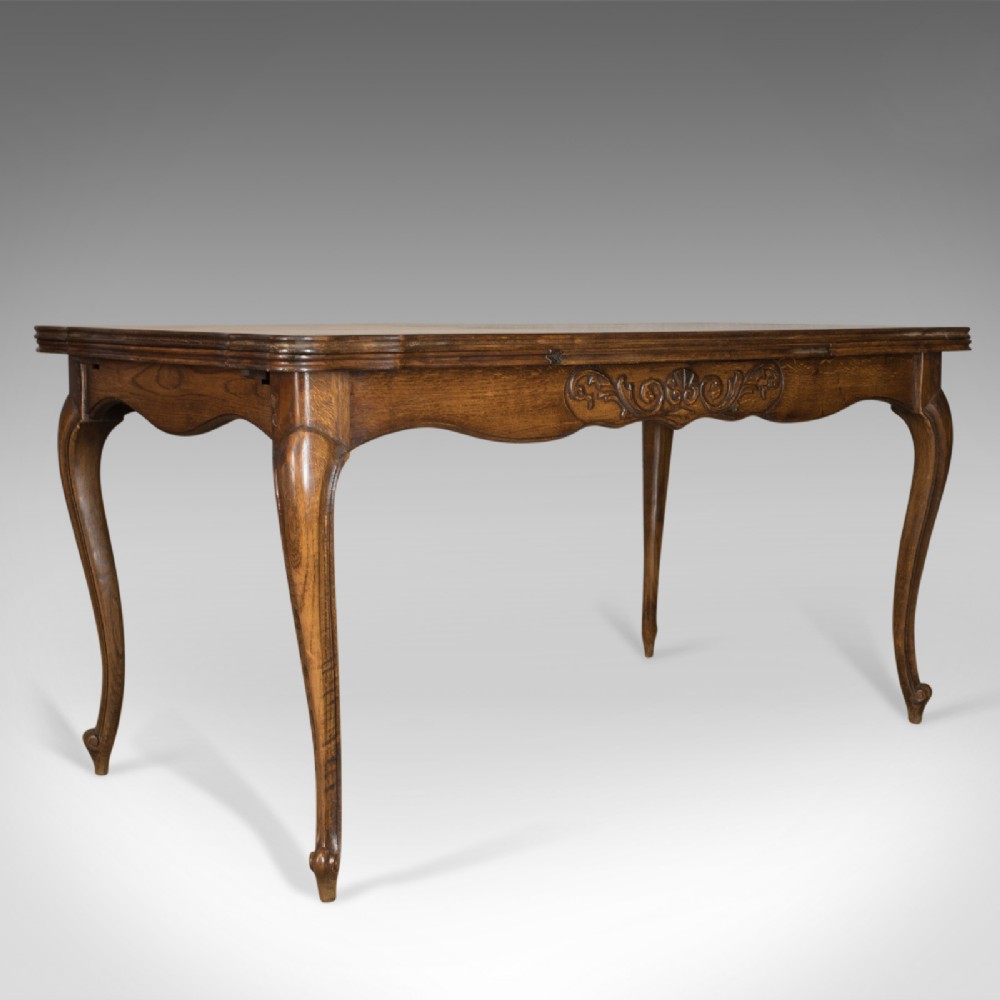 Antique Dining Table, Extending, Draw Leaf French Parquet, Seats Ten Early C20th