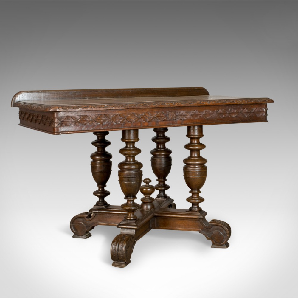 Antique Console Table, English, Oak, Victorian, Side, 19th Century, Circa 1880