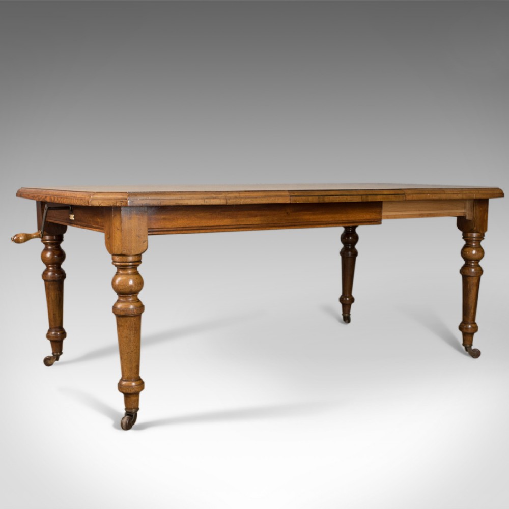 Antique Dining Table, Scottish, Oak, Extending, Seats Six, Matthew Lawson C.1900