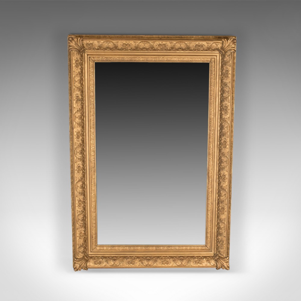 Large Antique Wall Mirror, Victorian, Gilt Gesso Frame, Overmantel Circa 1880