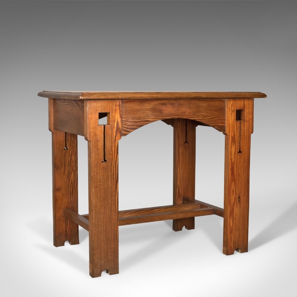 Antique Console Table, English, Arts & Crafts, Victorian, Pine, Side, Circa 1880