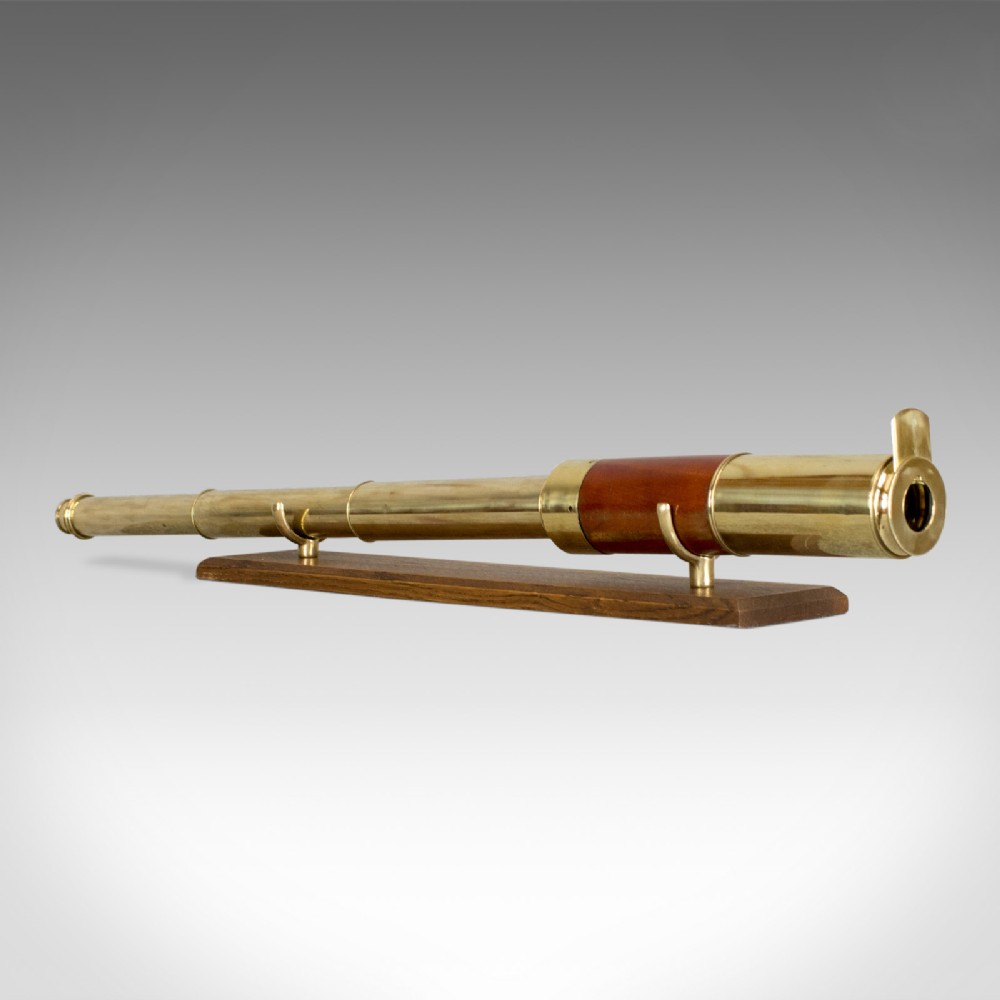 Antique Telescope, Three Draw, Mahogany, Brass, English, Georgian, Circa 1780