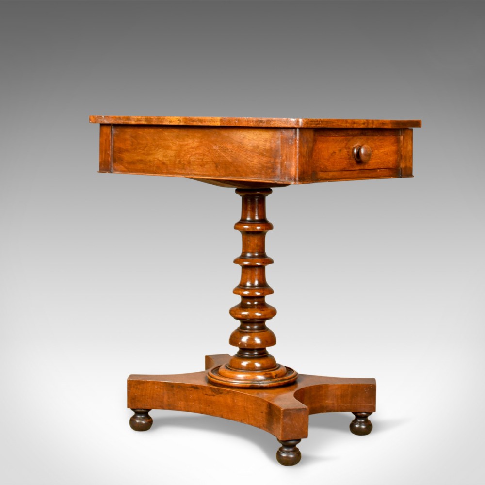 Antique Side Table, English, Regency, End Table, Mahogany, Satinwood Circa 1820