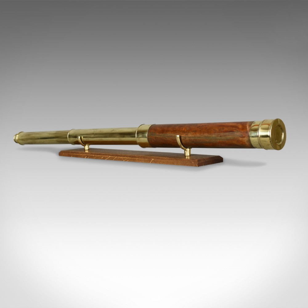 Antique Telescope, Two Draw, Mahogany, Brass, English, Georgian, Circa 1780