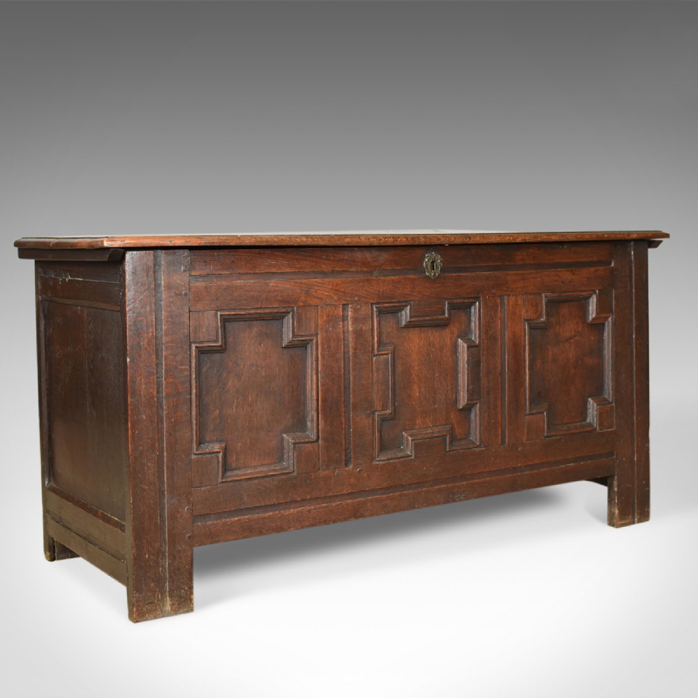 Antique Coffer, English, Georgian, Oak Joined Chest, Mid C18th Trunk Circa 1750