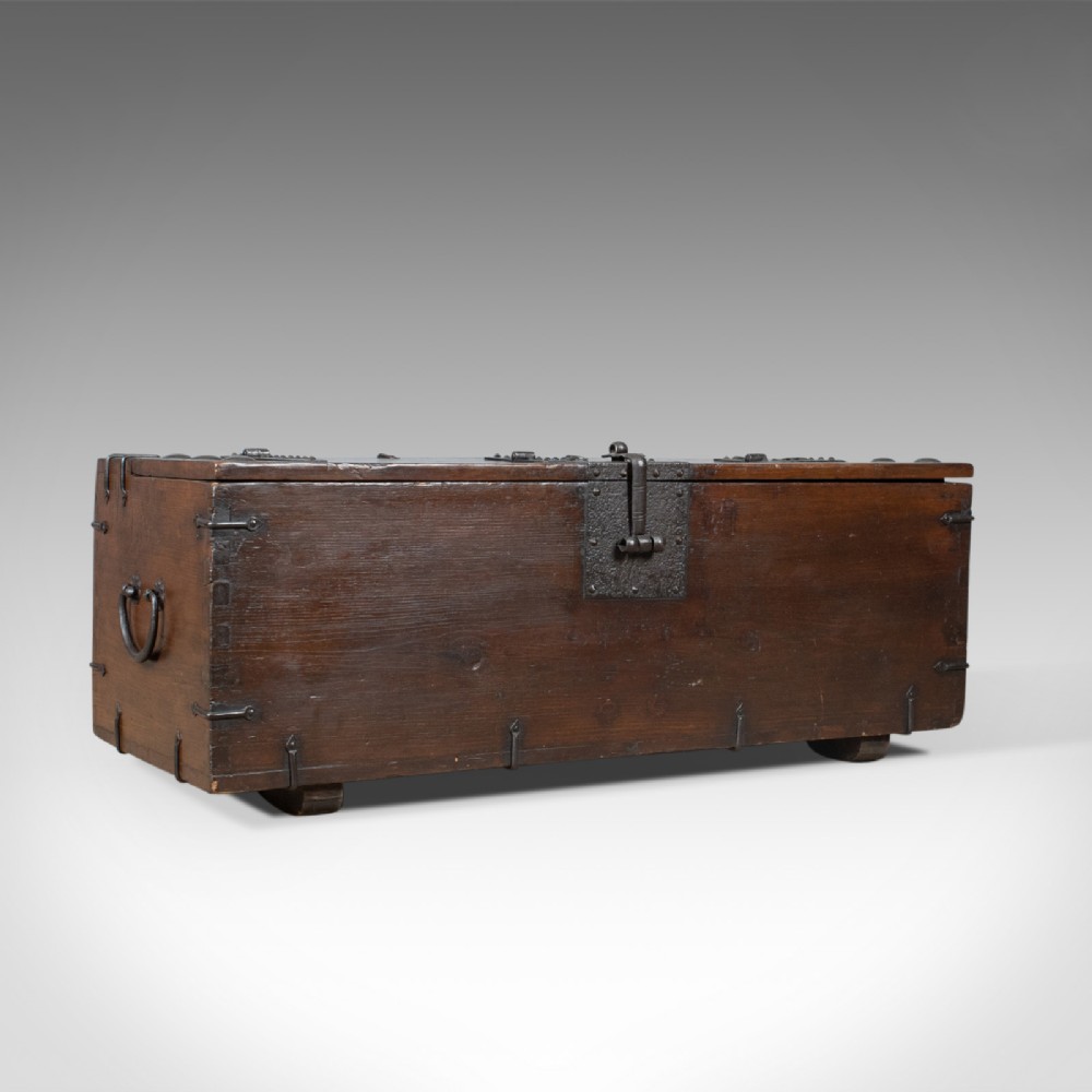 Antique Carriage Chest, English, Victorian, Pitch Pine, Trunk, Circa 1900