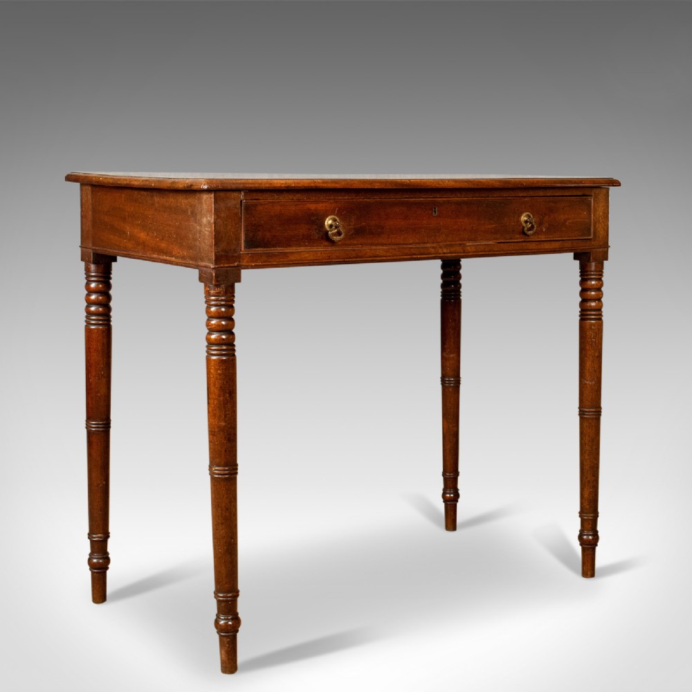 Antique Side Table, English, Georgian, Mahogany Bow Fronted Console Table c.1800