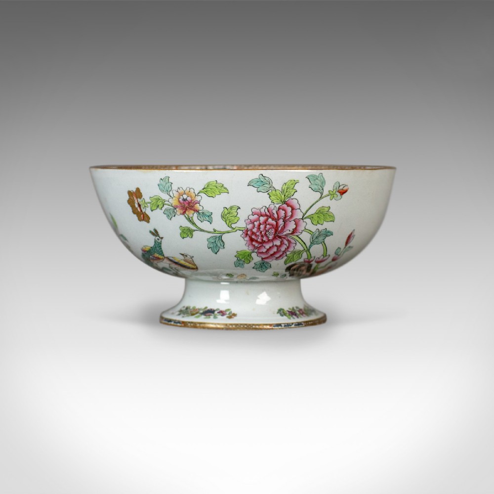 Antique Ironstone Bowl, 19th Century, Victorian, Chinoiserie Ceramic