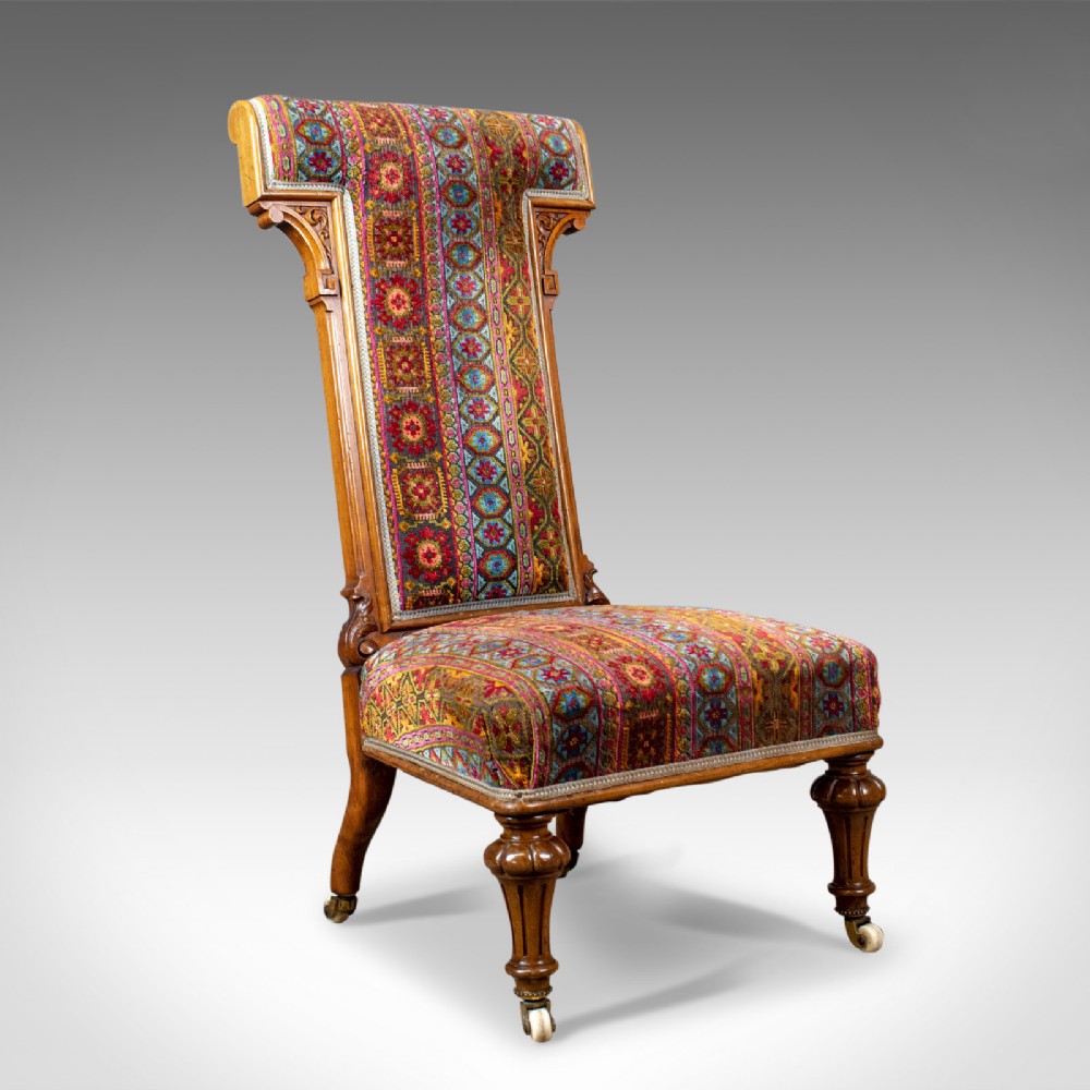 Antique Prie Dieu Chair, 19th Century, Regency, Walnut, Bedroom, Side Circa 1820